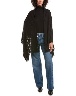 Forte Cashmere Open Weave Shawl - Black