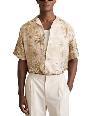 Reiss Yoshi Jungle Placement Shirt - Natural