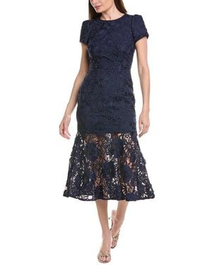 MILLY Tahlia Cady Lace Combo Maxi Dress - Blue