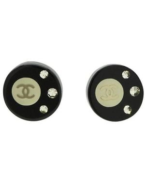 CHANEL Coco Mark Rhinestone Earrings (authentic Pre-loved) - Black