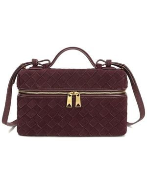 Tiffany & Fred Paris Woven Suede Leather Camera Bag - Purple