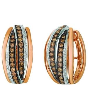 Le Vian Chocolate Diamonds 14K 1.16 Ct. Tw. Diamond Hoop Earrings - Multicolour