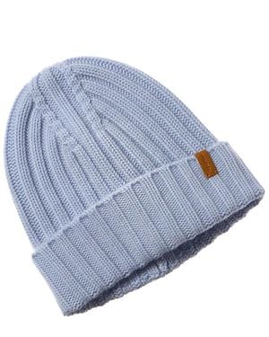 Vince Basic Chunky Rib Wool & Cashmere-Blend Beanie - Blue