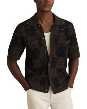 Reiss Alfred Button Front Top - Black