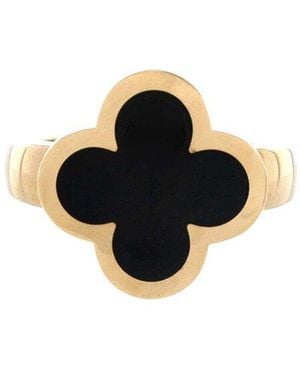 Van Cleef & Arpels 18k Gold Pure Alhambra Ring 18k Yellow Gold And Onyx (authentic Pre-loved) - Black