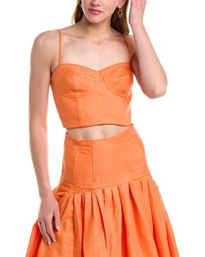 Nicholas Cepia Bustier Linen Bra Top - Orange