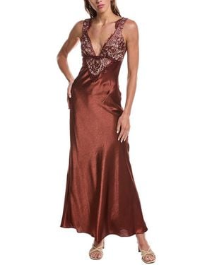 Bardot Torie Lace Slip Dress - Brown