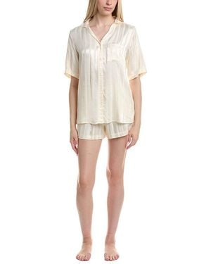 Tommy John 2pc Jacquard Satin Pajama Set - Natural