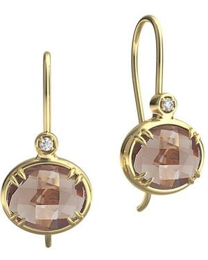 Reiss 14K 4.95 Ct. Tw. Diamond & Smokey Topaz Earrings - Metallic