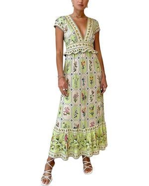 Esea Linen-Blend Maxi Dress - Green