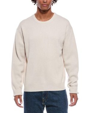 FRAME Frame Ribbed Wool & Silk-blend Crewneck Sweater - White