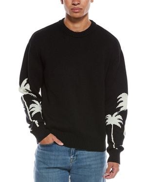 Palm Angels Palms Knit Wool-Blend Sweater - Black