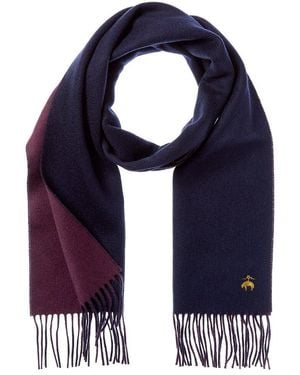 Brooks Brothers Double-Face Wool & Cashmere-Blend Scarf - Blue