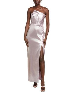 Aidan Mattox Coated Column Gown - Pink