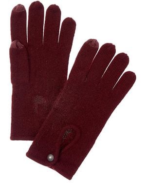 Forte Cashmere Keyhole Cashmere Gloves - Red