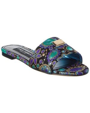Dolce & Gabbana Dg Jacquard Canvas Flat - Blue
