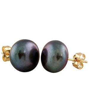 Splendid 10k 9-10mm Freshwater Pearl Studs - Blue