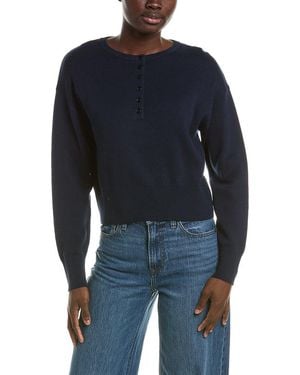 525 America Solid Drop Shoulder Henley - Blue