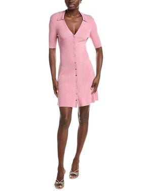 Maje Knitted Rib Dress - Pink