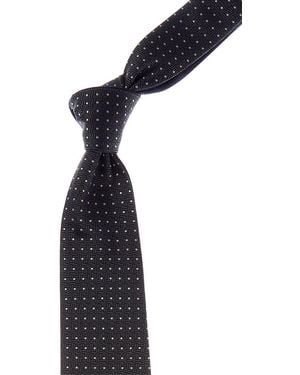 Canali Squares/Plaid Reversible Silk Tie - Blue