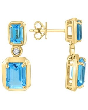 Effy Fine Jewelry 14K 5.09 Ct. Tw. Diamond & Topaz Earrings - Blue