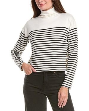 Rag & Bone The Knit Rib Stripe Top - White