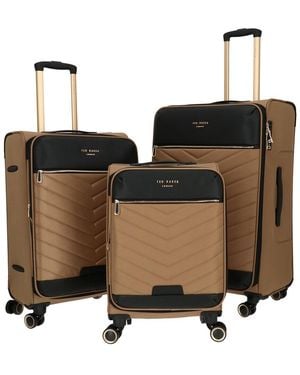 Ted Baker Chevron 3pc Expandable Luggage Set - Black