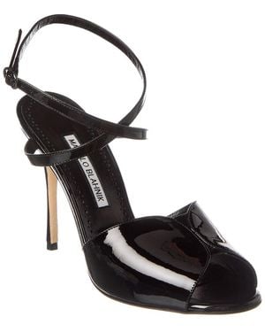 Manolo Blahnik Hourani 100 Patent Sandal - Black
