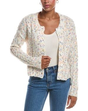 Autumn Cashmere Confetti Cable Boxy Wool & Alpaca-Blend Cardigan - White