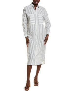 Emerson Fry Oversized Pocket Linen-Blend Shirtdress - Grey