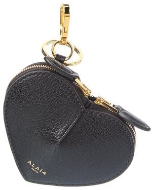 Alaïa Alaïa Le Coeur Leather Coin Purse - Black