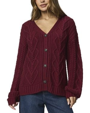 Splendid Harlow Hearts Cardigan - Purple