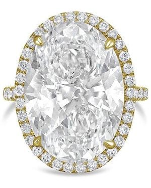 Diana M. Jewels Diana M. 18K 16.00 Ct. Tw. Lab-Grown Diamond Halo Ring - White