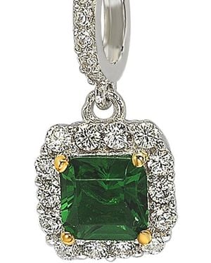 Suzy Levian Silver Cz Pendant Necklace - Green