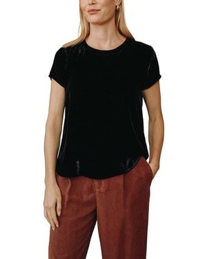 Bella Dahl Silk-Blend Crew T-Shirt - Black