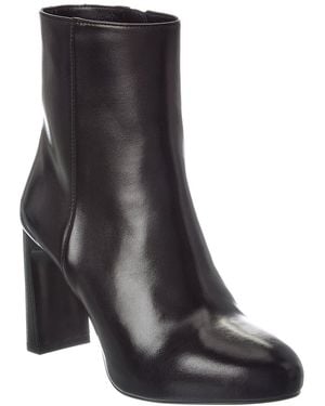 Stuart Weitzman Babette Platform Zip Leather Bootie - Black
