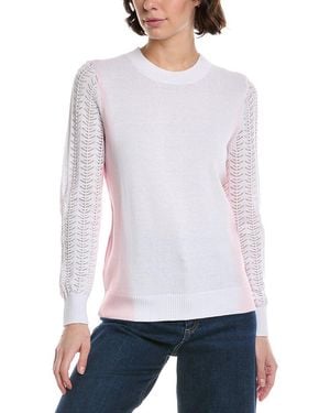 Metric Knits Side Stripe Pullover - White