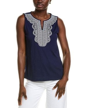 Jones New York Embroidered Top - Blue
