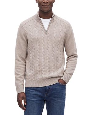 RAFFI Vanise 1/4-zip Wool & Cashmere-blend Mock Neck Jumper - Grey