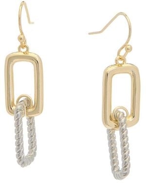 Juvell 18k Plated Drop Link Earrings - Metallic