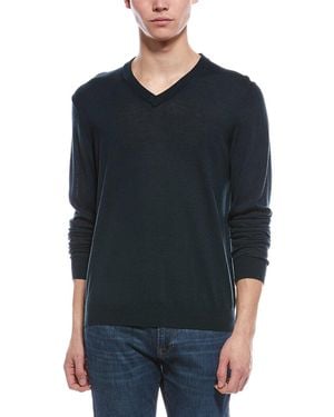 Bruno Magli Wool V-Neck Sweater - Blue