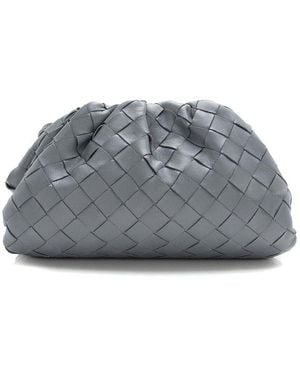 Bottega Veneta Gray Intrecciato Nappa Leather Mini Pouch (authentic Pre-loved)