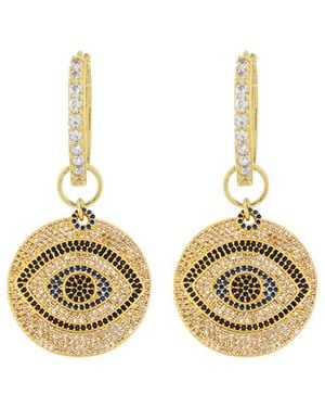 Eye Candy LA Luxe Collection Cz Evil Eye Drop Earrings - Metallic