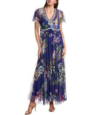 Johnny Was Mazzy Ruched Dress - Blue