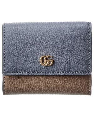 Gucci Gg Marmont Leather Card Holder - Blue