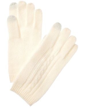 Phenix Placed Cable Touch Tech Cashmere Gloves - White