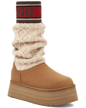 UGG Classic Sweater Letter Classic Mini Boot - Brown