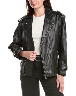 Maje Leather Jacket - Black