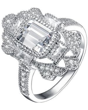 Genevive Jewelry Silver Ring - White