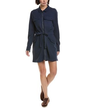 Grey State Front Zip Shirtdress - Blue